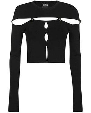 Versace Jeans Couture Long Sleeve Tops - Black