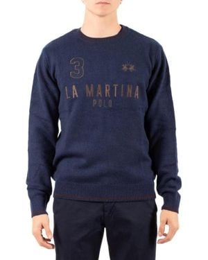 La Martina Round-Neck Knitwear - Blu