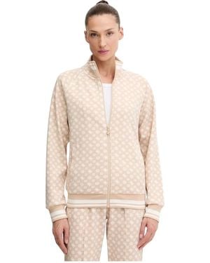 Guess Hoodies & Sweatvesten ,Polyester Aggie Full Zip Scuba Sweatshirt - Naturel