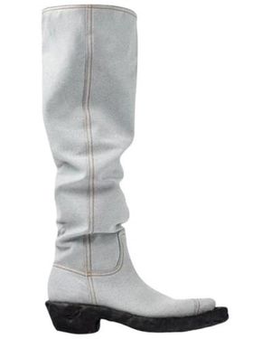 Camper Kniehoge Denimlaarzen - Wit