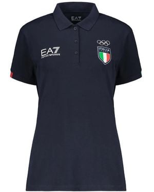 EA7 Elegante Sportieve Polo - Blauw