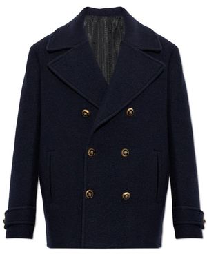 Balmain Double-Breasted Coats - Bleu