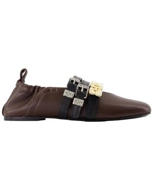 Ganni Ballerina Shoes - Brown