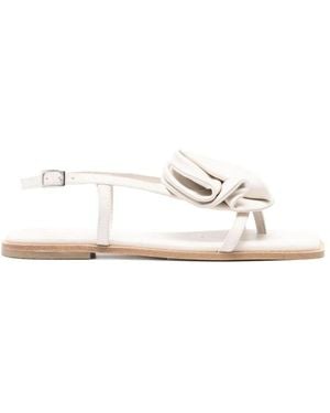 Vic Matié Cremefarbene Sandalen Mit Knöchelriemen - Weiß