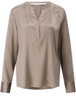 Herzensangelegenheit Zijden Blouse Met Tuniek Halslijn - Grijs