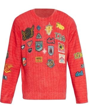 DIESEL Round-Neck Knitwear - Red