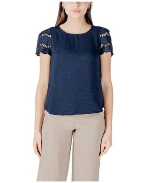 Jacqueline De Yong Blaues T-Shirt Mit Kurzen Ärmeln