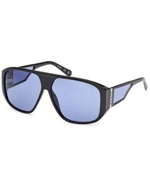 Guess Accessoires ,Zwart ,Resin Frame Zonnebril - Blauw