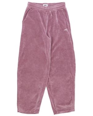 Obey Broeken ,Roze ,Katoen Chenille Trainingsbroek Lila - Paars