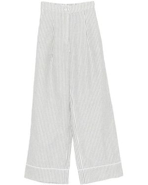 Riviera Broeken ,Veelkleurig ,Katoen Broek Met Streepjespatroon - Wit
