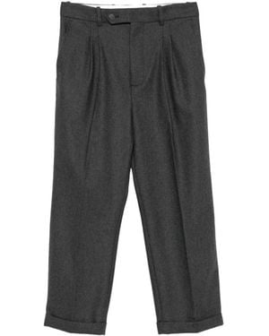 Drole de Monsieur Graue Wollmischungshose Mit Geradem Bein
