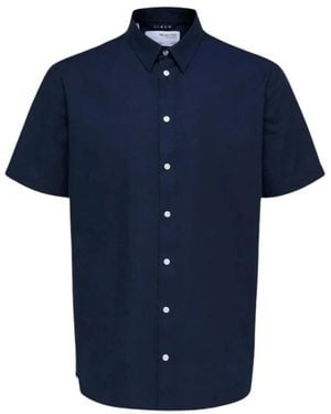 SELECTED Short Sleeve Shirts - Azul