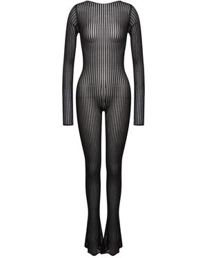 Dondup Slim Ribbed Jumpsuit - Zwart