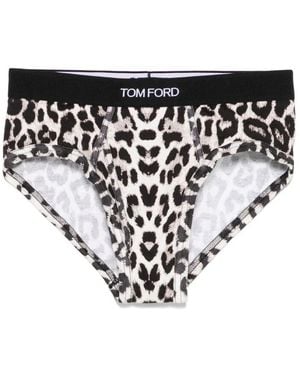Tom Ford Ondergoed Met Luipaardprint Van Katoenmix - Zwart