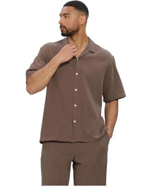 SELECTED Overhemden ,Bruin ,Short Sleeve Shirt