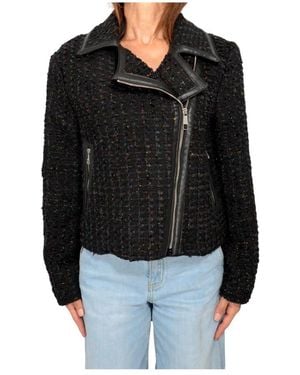 BOSS Chiodo Tweed Lurex Jacke - Schwarz