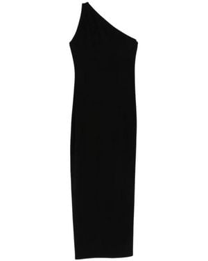 Norma Kamali One Shoulder Long Dress With Side Slit - Schwarz