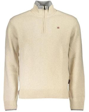 Napapijri Beiger Halbhoher Strickpullover - Natur