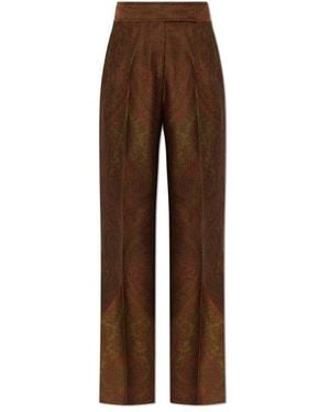 Etro Plissierte Gemusterte Hose - Braun