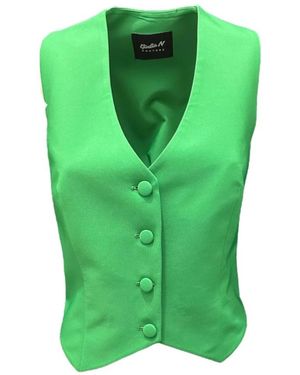 Giulia N Couture Sleeveless Tops - Verde