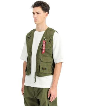 Alpha Industries Jassen ,Groen ,Katoen Mesh Utility Vest