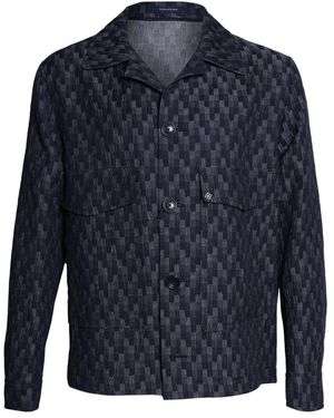 Tagliatore Ongevoerde Overshirt - Blauw