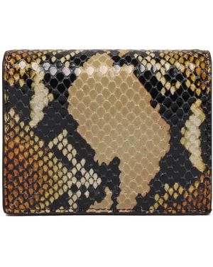 McQueen Accessoires ,Bruin ,Leer Portemonnee Met Slangenprint - Metallic