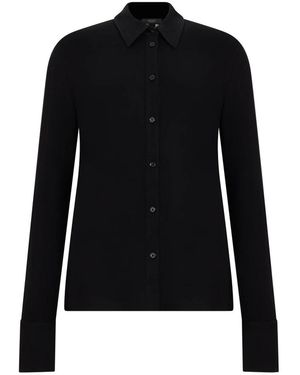 TOTEME Overhemden ,Zwart ,Leer Fitted Jersey Shirt