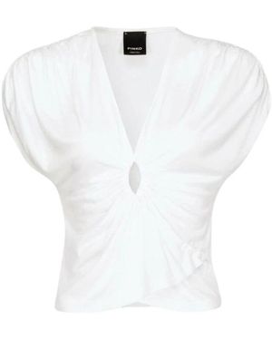 Pinko Weiße Lace-Up Viskosetop