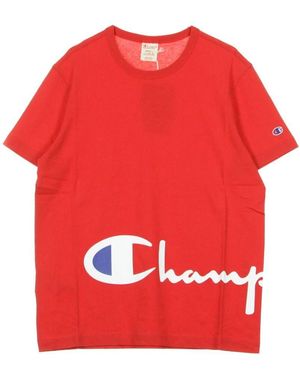 Champion Rotes Crewneck T-Shirt Für Männer