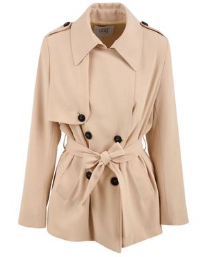 Douuod Woman Belted Coats - Natural