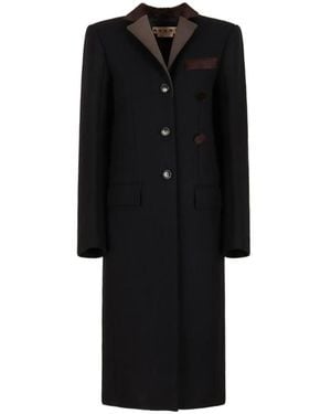Marni Single-Breasted Coats - Negro