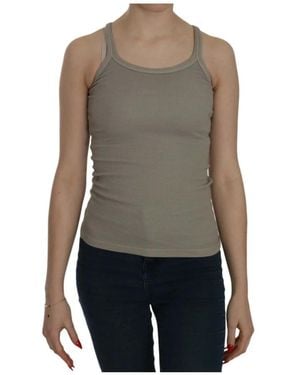 Pink Memories Sleeveless Tops - Gray