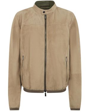 Moorer Jassen ,Leer Orazio Leren Jas - Naturel