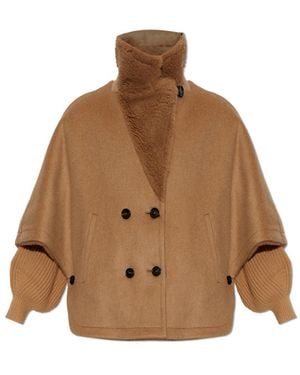Max Mara Double-Sided Memo Poncho - Braun