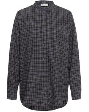 My Essential Wardrobe Overhemden ,Blauw ,Katoen Lange Geruite Blouse