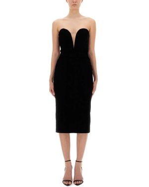 Tom Ford Strapless Velvet Cocktailjurk - Zwart