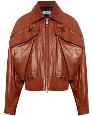 Versace Leather Jackets - Marrón