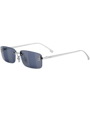 Fendi First Crystal Rectangular Zonnebrillen - Blauw