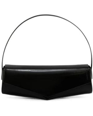 Jil Sander Tassen ,Zwart ,Leer Kante Flap Schoudertas