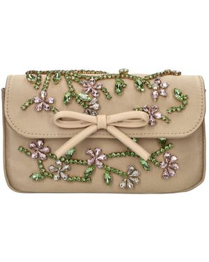 Gedebe Satijnen Clutch Met Strass - Metallic