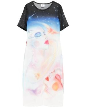 CASABLANCA Printed Mesh Dress - Multicolour