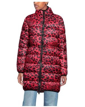 Love moschino printed logo puffer jacket clearance