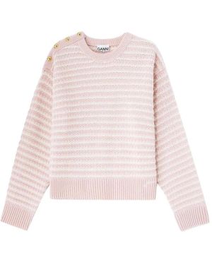 Ganni Round-Neck Knitwear - Rosa