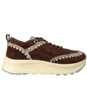 Mou Schoenen ,Bruin ,Wol Speed Eskimo Sneaker Met Veters