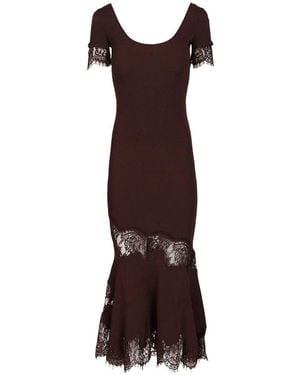Self-Portrait Knitted Dresses - Brown
