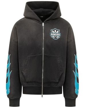 Amiri Ma Flames Zip Hoodie - Zwart
