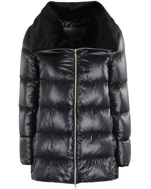 Herno Jassen ,Zwart ,Leer Donsjack