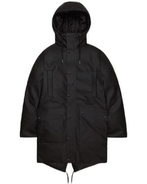 Rains Jassen ,Zwart ,Leer Nome Lange Parka