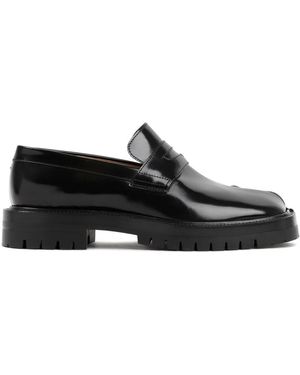 Maison Margiela Schwarze leder tabi loafer schuhe